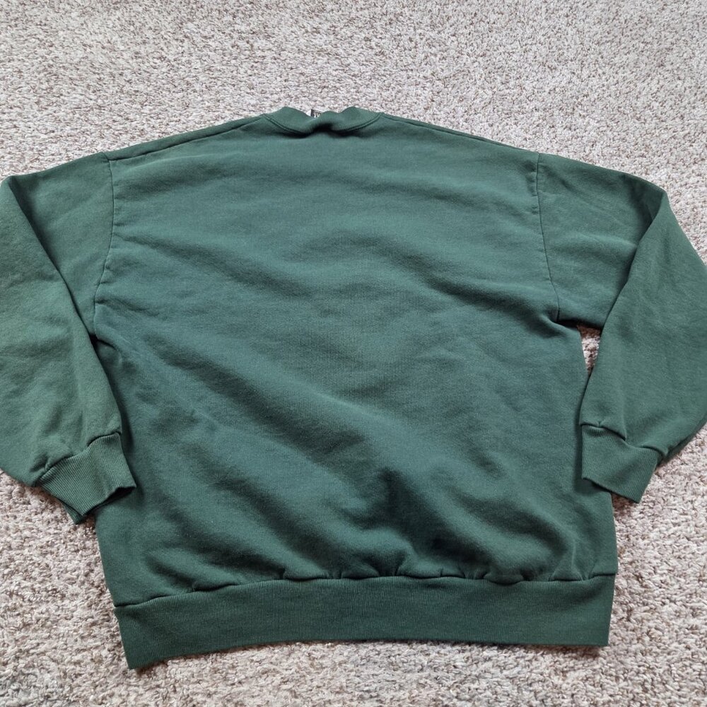 Vtg Disney Mickey Sweatshirt Adult Large Green Graphic Long Sleeve Crew - Picture 6 of 6